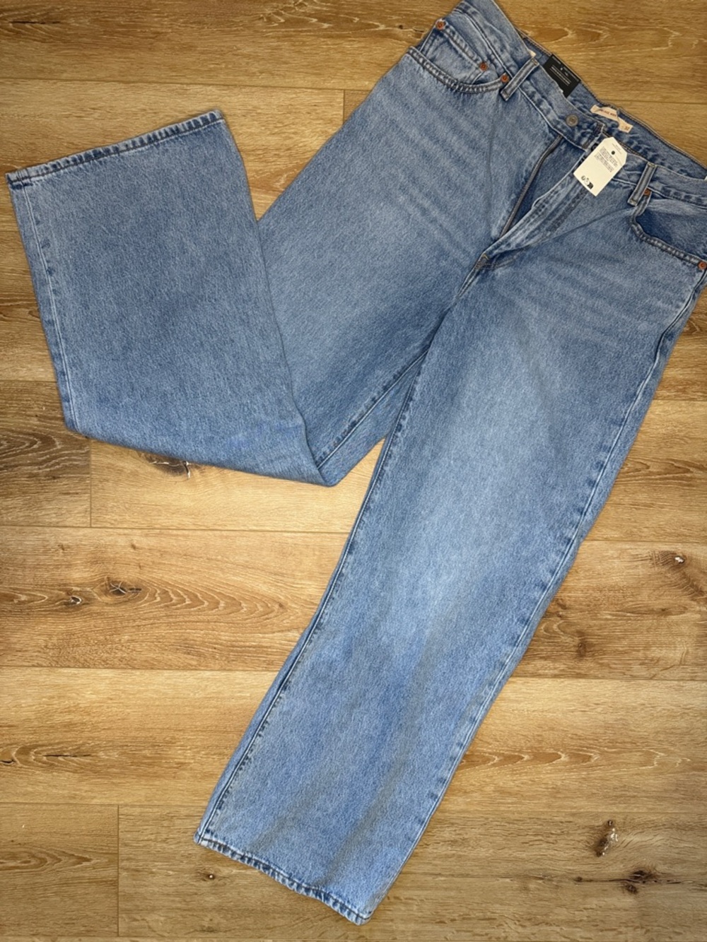 Wide Leg Flare Jeans in Light Blue